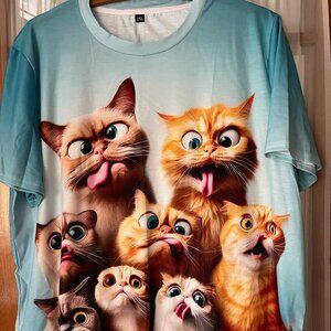 NEW Womens Cats tshirt 100% polyester 2xl